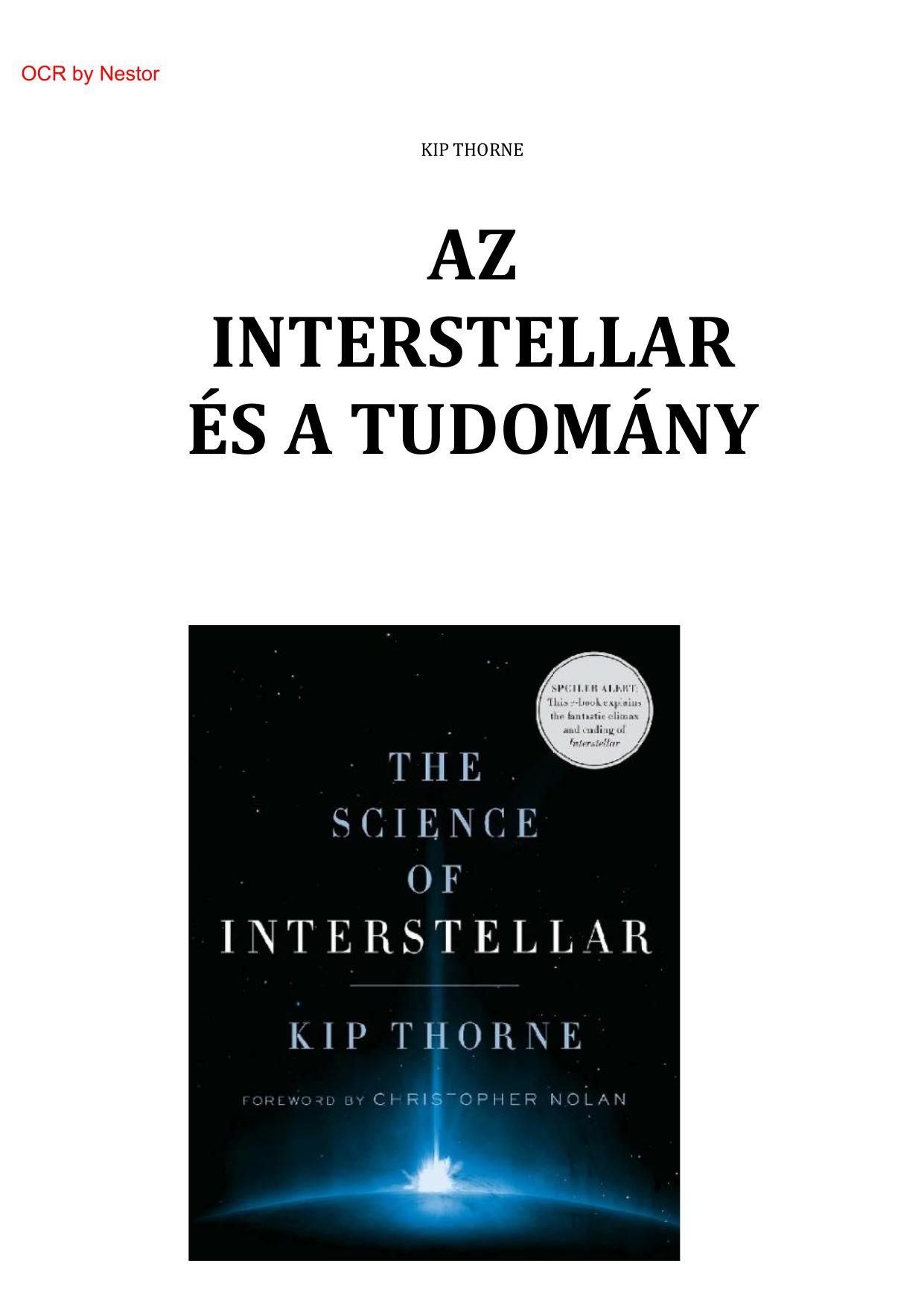 Az interstellar és a tudomány